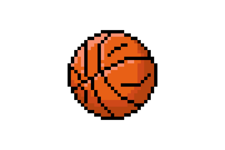 Pixel art basketball graphic design vector