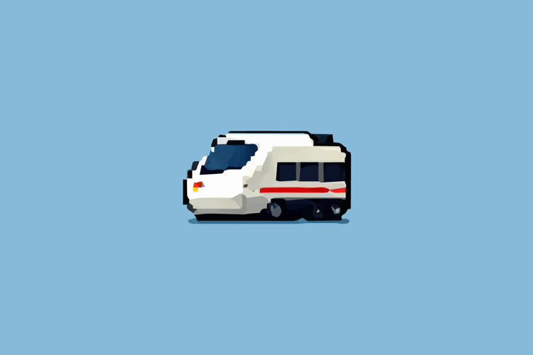 Pixel Art Bullet Train Design Vector