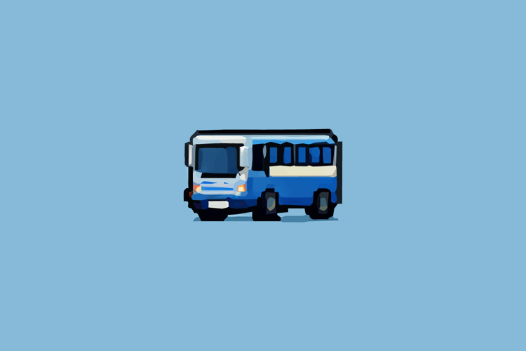 Pixel Art Bus Design Vector