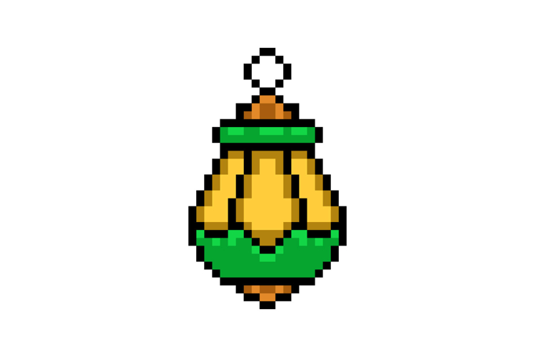 Pixel art classic lantern graphic concept