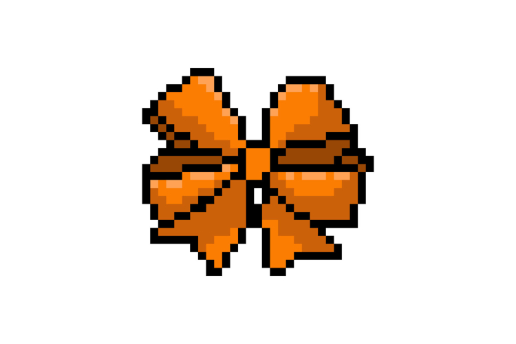 Pixel art decorative ribbon graphic design