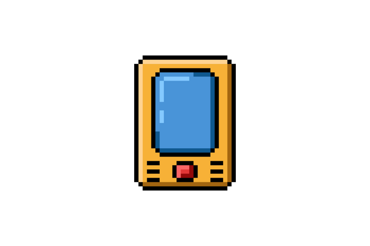 Pixel art drawing cell phone design clipart