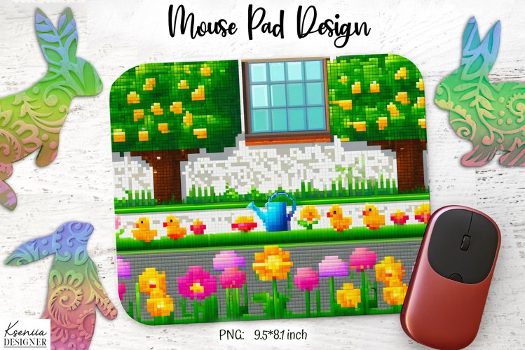 Funny Pixel Art Easter|Mouse Pad Sublimation