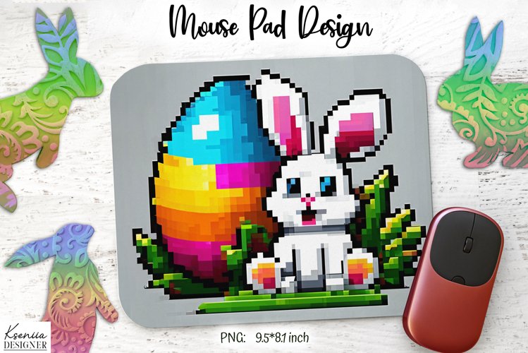 Funny Pixel Art Easter|Mouse Pad Sublimation