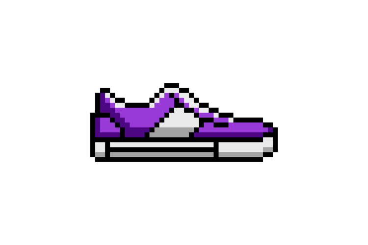 Pixel art footwear and shoes graphic isolated example image 1