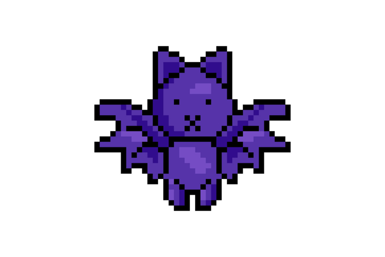Pixel art halloween bat graphic design vector