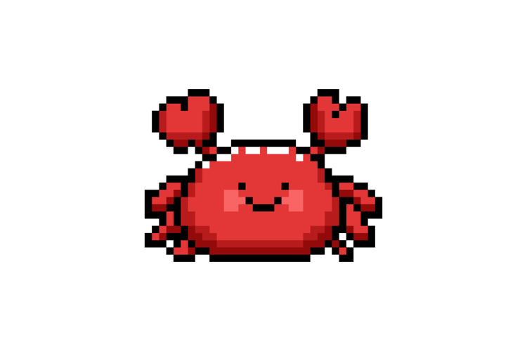 Pixel art illustration character crabs design