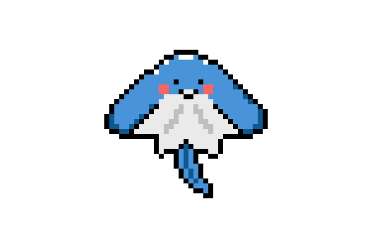 Pixel art illustration character stringray design