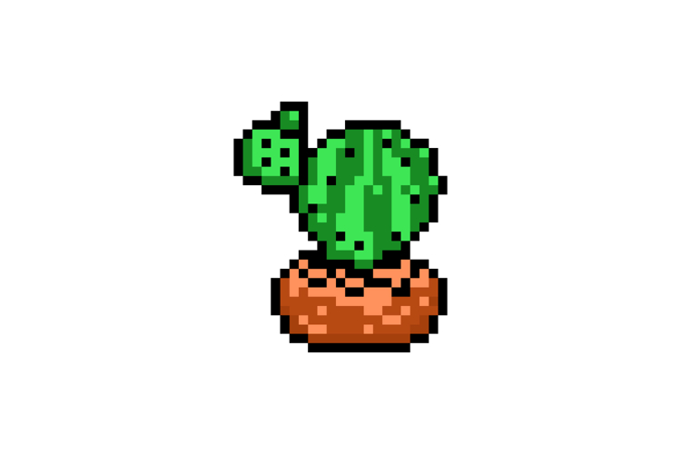 Pixel art illustration drawing cactus plant clipart