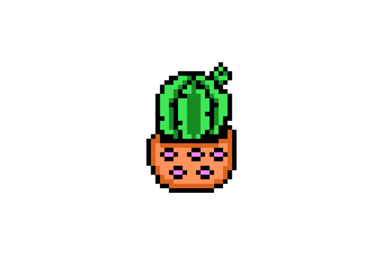 Pixel art illustration drawing cactus plant design for print