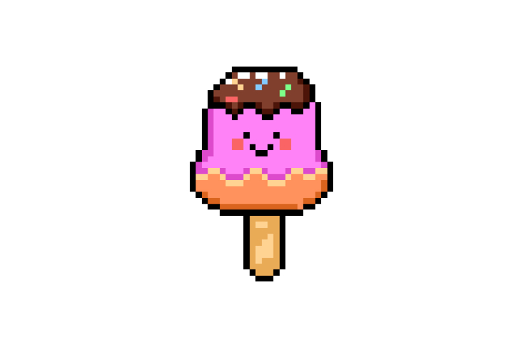 Pixel art illustration drawing ice cream design