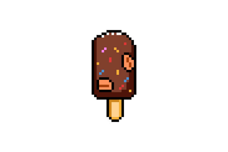 Pixel art illustration drawing ice cream graphic