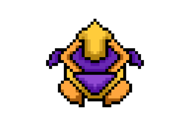 Pixel art level up emblem game asset design