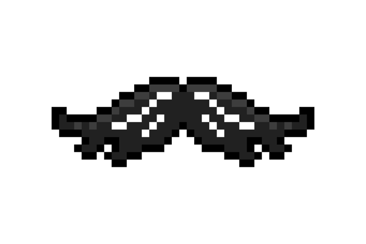 Pixel art moustache graphic design vector