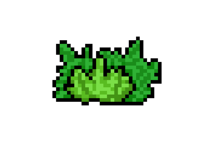 Pixel art nature green bush graphic clipart