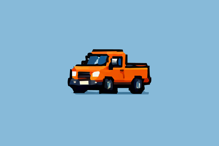 Pixel Art Pickup Truck Design Vector
