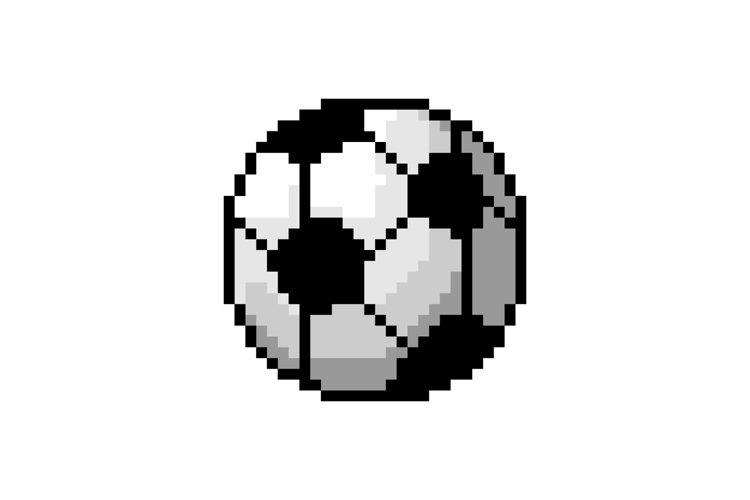 Pixel art soccer ball graphic design vector