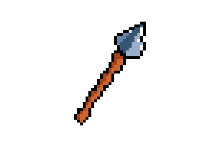 Pixel art spear weapon graphic design vector