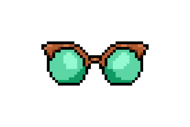 Pixel art stylish glasses element object design