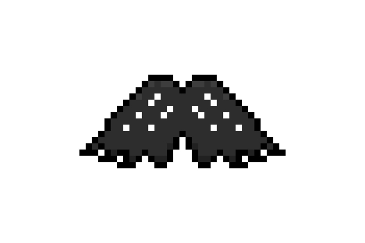 Pixel art stylish moustache facial element clipart