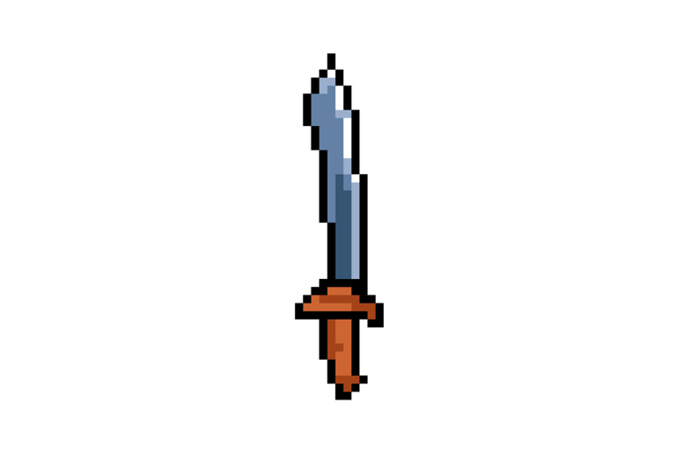 Pixel art sword weapon graphic design game