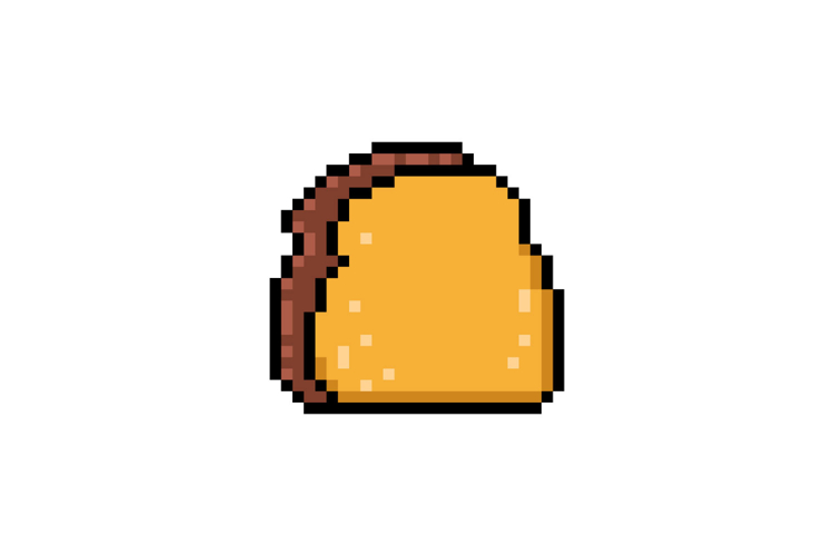 Pixel art toast bread drawing style clipart