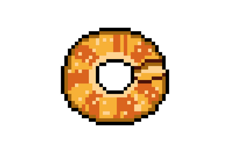 Pixel art toast bread drawing style concept