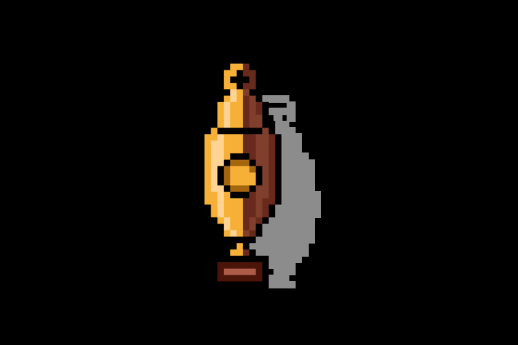Pixel art trophy archive award game element isolated example image 1
