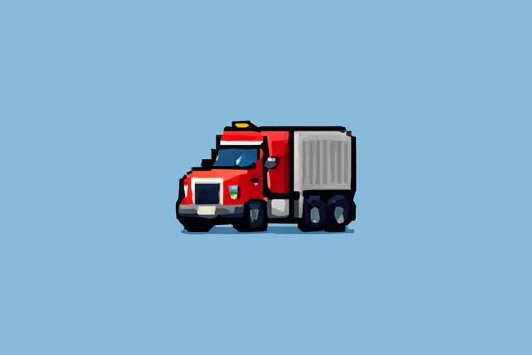 Pixel Art Truck Design Vector