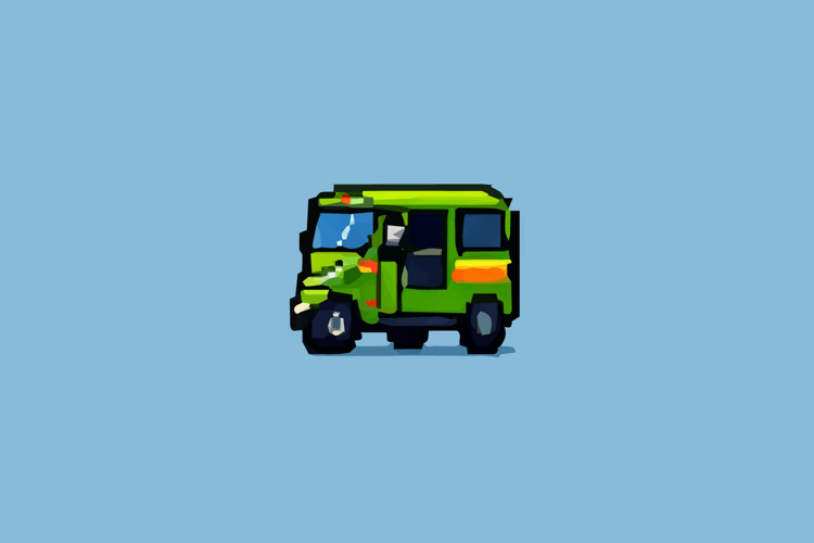 Pixel Art Tuk-Tuk Design Vector