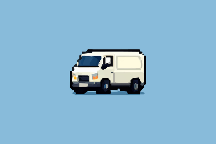 Pixel Art Van Design Vector