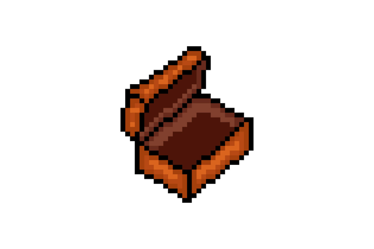 Pixel art vintage treasure chest graphic illustration