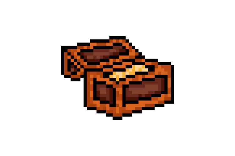 Pixel art vintage treasure chest graphic vector