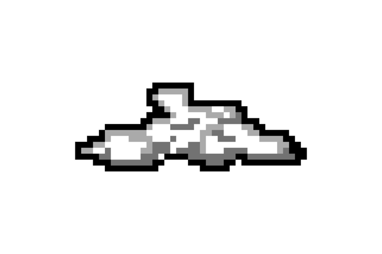 Pixel art white cloud or smoke element object vector example image 1