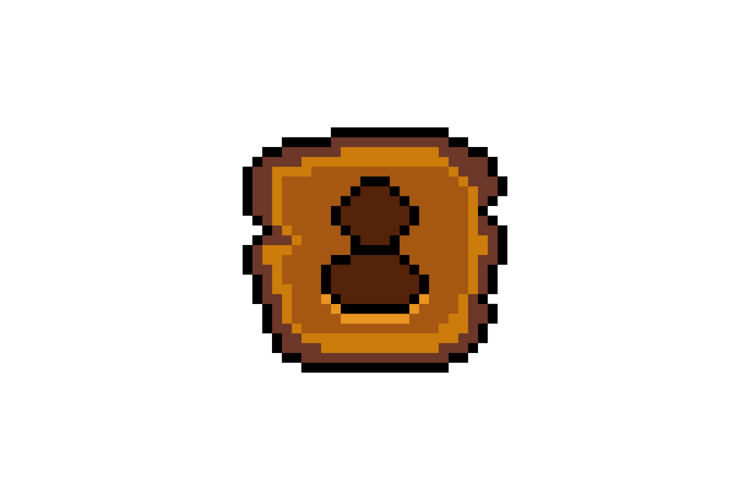 Pixel art wooden account button icon graphic design vector