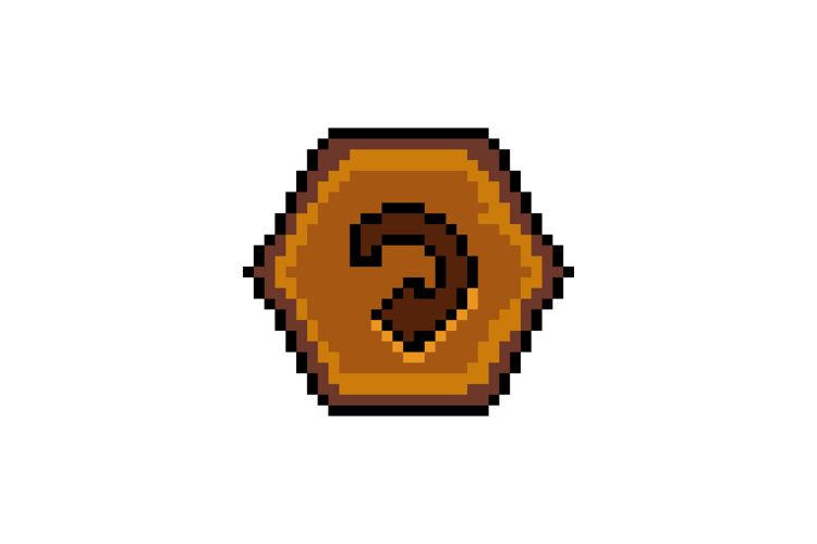 Pixel art wooden try again button icon graphic design vector
