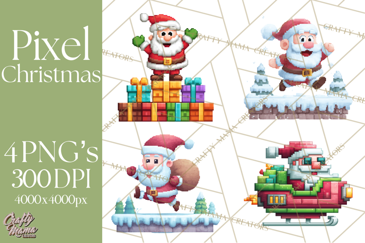 Pixel Christmas Arcade Clipart, Retro Gamer Clip Art