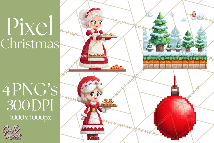 Pixel Christmas Arcade Clipart, Retro Gamer Clip Art