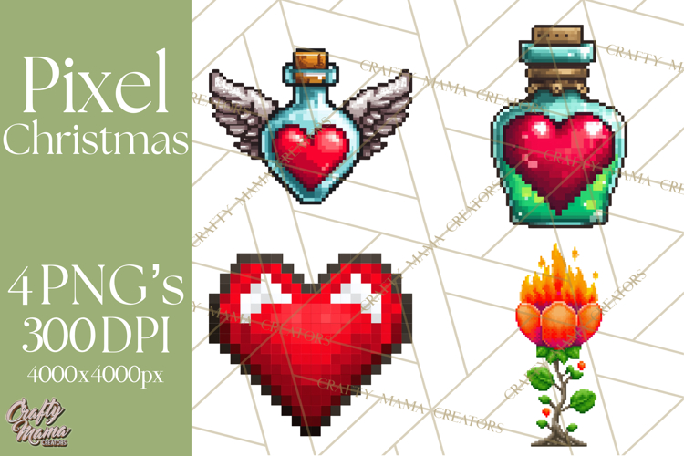 Pixel Christmas Arcade Clipart, Retro Gamer Clip Art