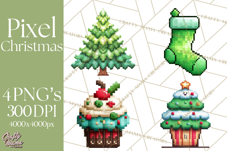 Pixel Christmas Arcade Clipart, Retro Gamer Clip Art