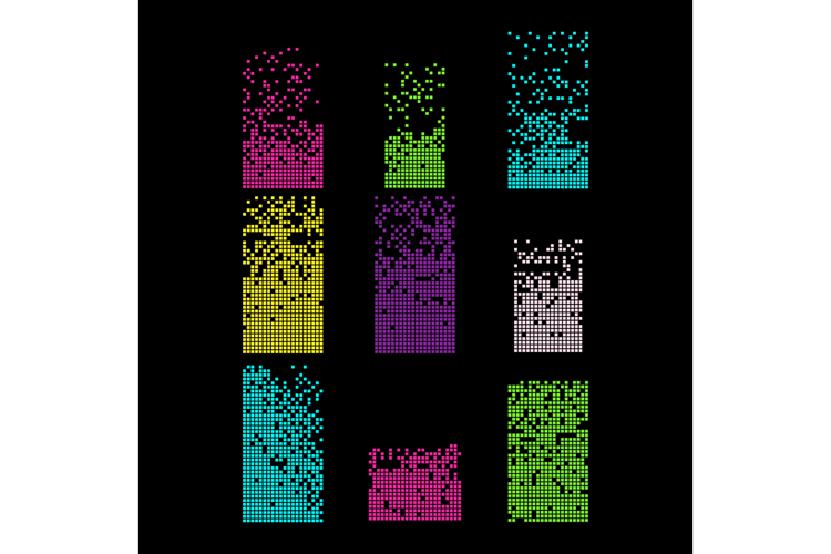 Pixels disintegrating effect with colorful digital errors