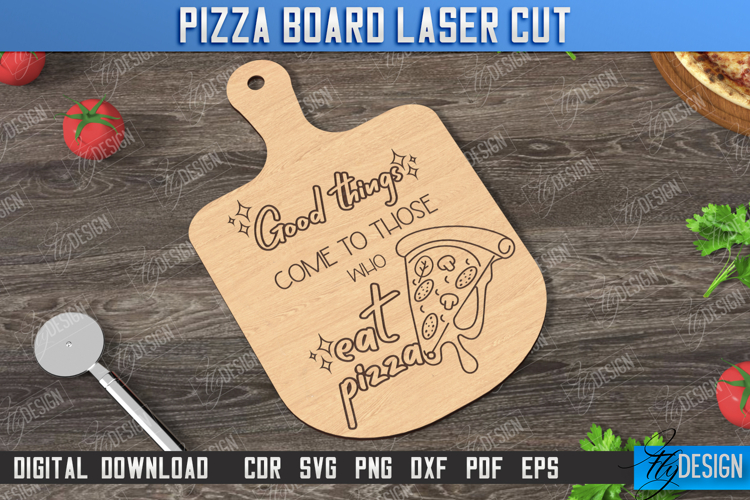 Pizza Board Laser Cut | Pizza Cutter Board | Serving Board example image 1