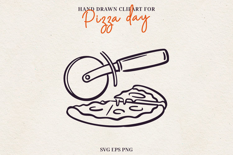 Hand Drawn Pizza Clipart Pizza Illustration SVG PNG EPS