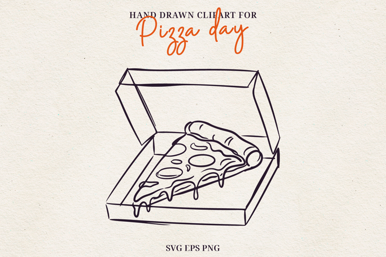 Hand Drawn Pizza Clipart Pizza Illustration SVG PNG EPS