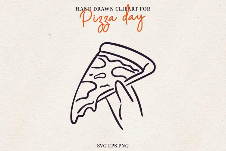 Hand Drawn Pizza Clipart Pizza Illustration SVG PNG EPS