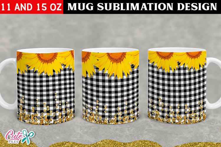 Plaid and sunflower Sublimation Mug