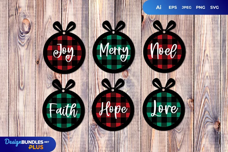 Plaid Christmas Ornaments for Decoration
