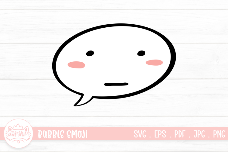 Plain Face Bubble Emoji Character Illustration