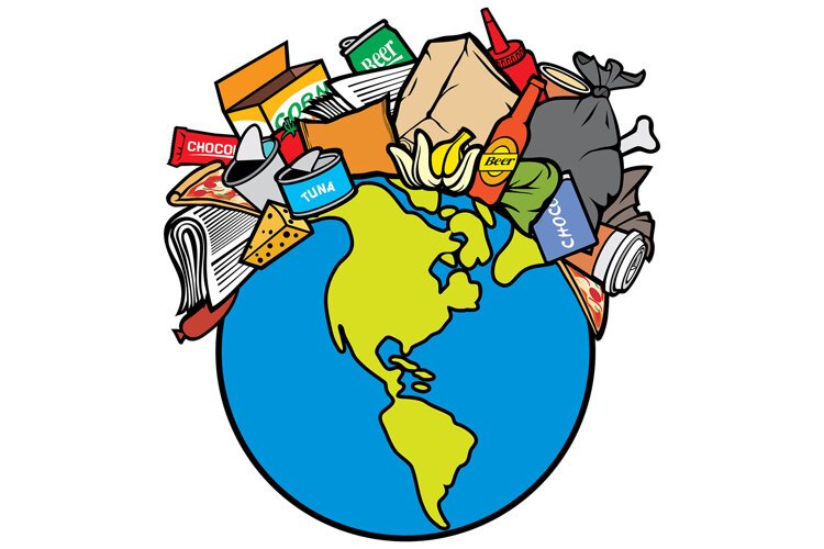 Food Waste Earth. Planet Pollution.