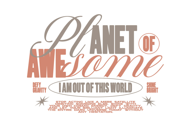 Planet of Awesome Funny Retro Typography Quote T shirt